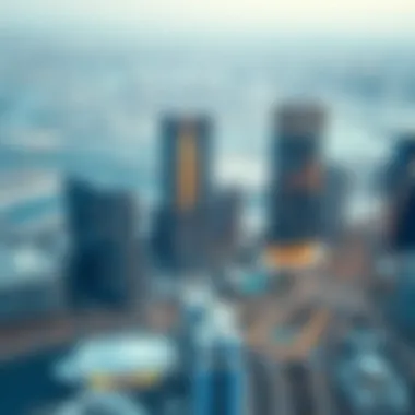 Aerial view of reflection towers enhancing the urban skyline