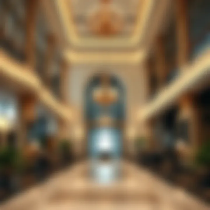 Luxurious lobby interior of Al Ferdous Building displaying high-end design