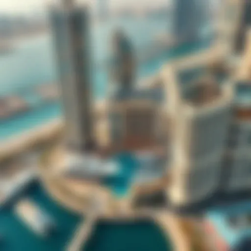Aerial view of Al Habtoor Tower Marina showcasing its stunning architecture
