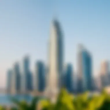 Al Majara Tower and Dubai Marina Skyline Stunning view of Al Majara Tower against the Dubai Marina skyline