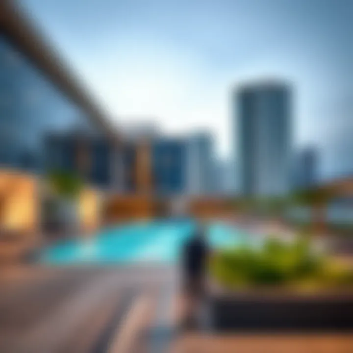 Luxurious Pool Area at Al Majara Tower Luxurious pool area with modern design at Al Majara Tower