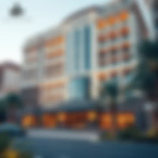 Stunning facade of Al Manar Hotel Apartments showcasing architectural elegance