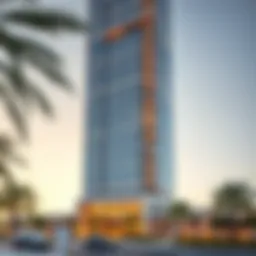 Exterior view of Al Manara Tower showcasing its modern architectural design