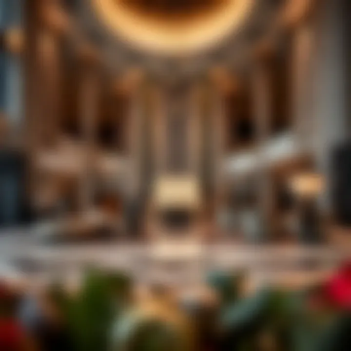 Luxurious lobby interior of Al Manara Tower with elegant decor