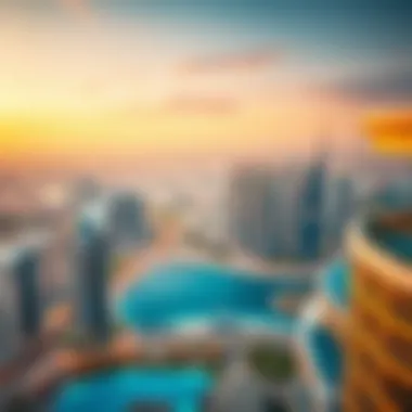 Breathtaking Views from Al Manara Tower Panoramic view from Al Manara Tower emphasizing the vibrant Dubai skyline