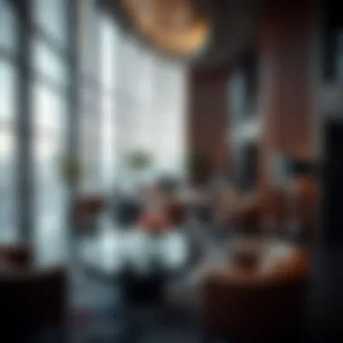 Luxurious lounge area inside Al Shafar Tower highlighting premium amenities.