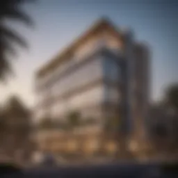 Stunning exterior view of the Al Zarooni Building showcasing its modern architectural design