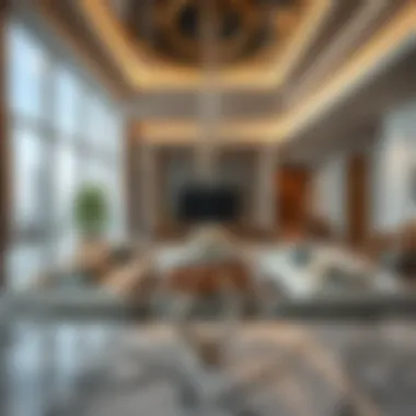 Luxurious interiors showcasing opulent living spaces