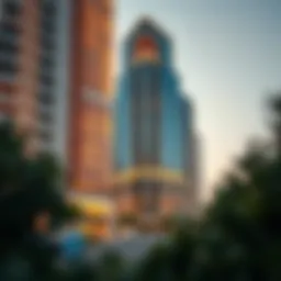 Stunning façade of Aykon City showcasing contemporary design