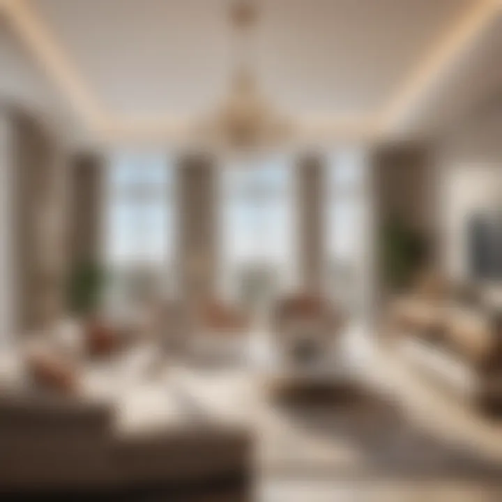 Luxurious living room interior at Azizi Plaza