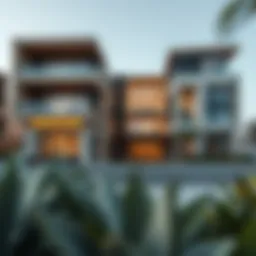 Stunning exterior view of Azizi Residence showcasing modern architecture