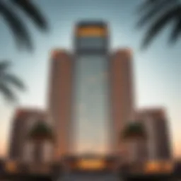 Stunning exterior view of Bahwan Tower showcasing its architectural design