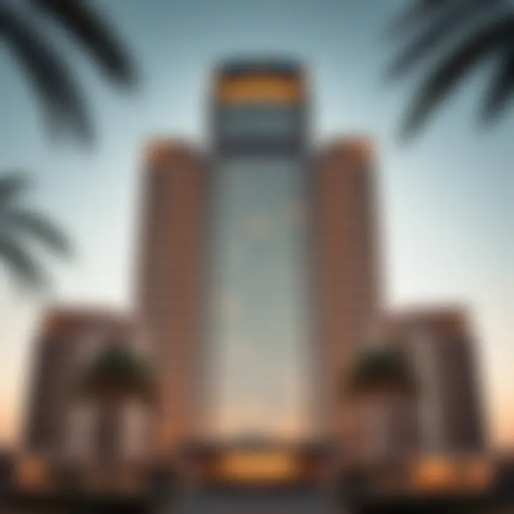 Stunning exterior view of Bahwan Tower showcasing its architectural design