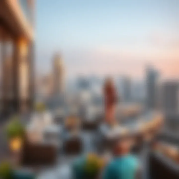 Panoramic skyline view from the terrace of Bahwan Tower