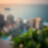 Aerial view of Beach Rotana Residences showcasing architectural design