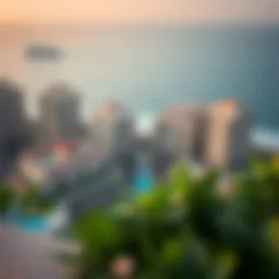 Aerial view of Beach Rotana Residences showcasing architectural design