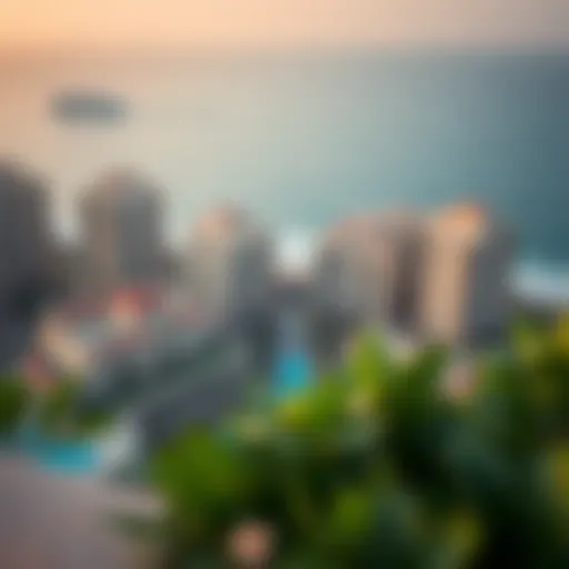 Aerial view of Beach Rotana Residences showcasing architectural design