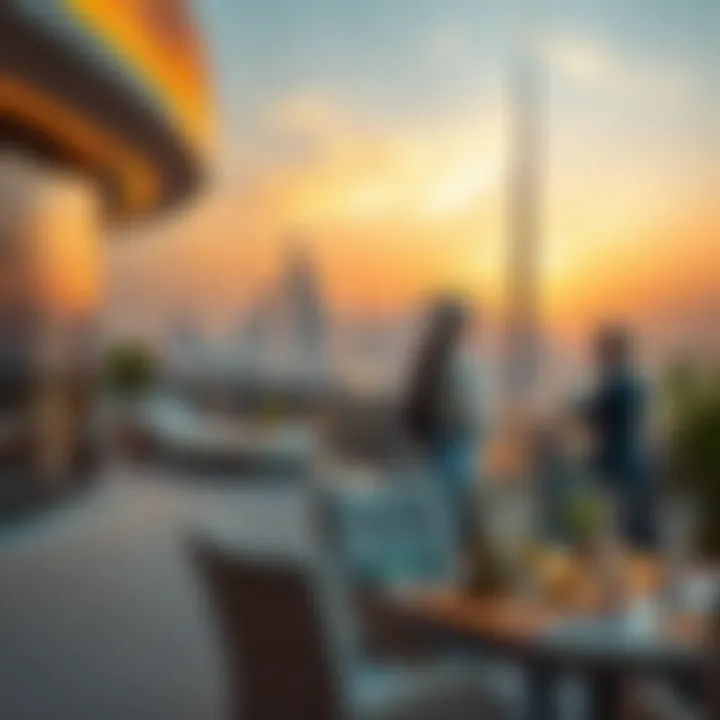 Panoramic view of Dubai from Binghatti Crystal's luxurious terrace