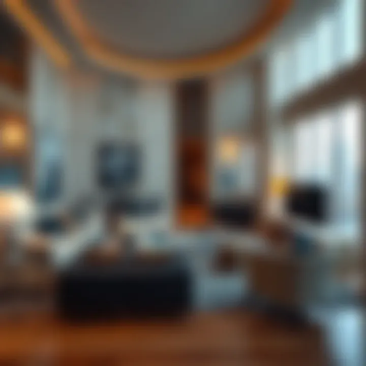 Luxurious interior design of a living space in Binghatti Jaddaf