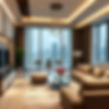 Luxurious interior design of a living space in Bloom Arjaan