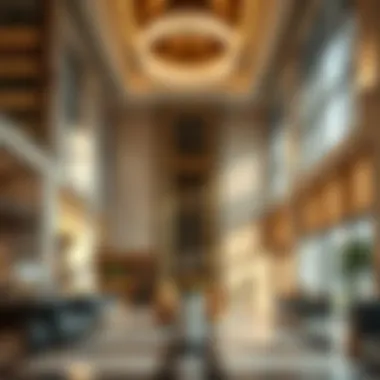 Luxurious lobby of the Bloom Properties Al Mankhool Building with high-end finishes