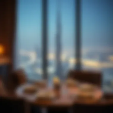Elegant dining setup in a Burj Khalifa flat