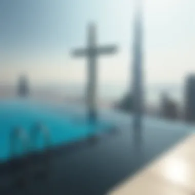 Infinity pool with a view from Burj Khalifa