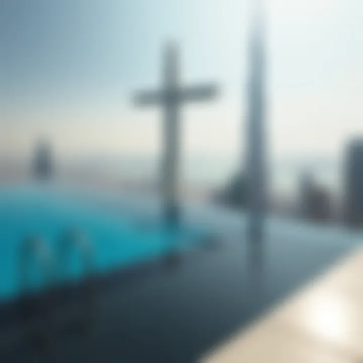 Infinity pool with a view from Burj Khalifa