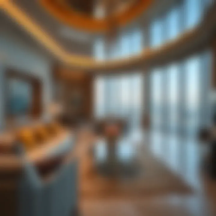 Luxurious living room interior of a flat in Burj Khalifa