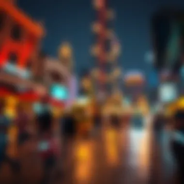 Vibrant nightlife scene around Burj Khalifa capturing the essence of Dubai.