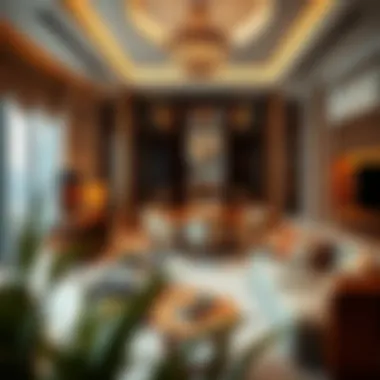 Luxurious Interiors of Burj Vista 2 Luxurious interior of a residence in Burj Vista 2 highlighting opulence