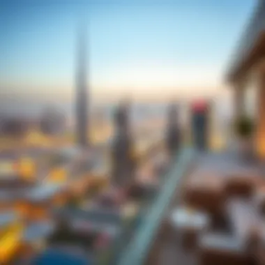 Breathtaking Skyline Views from Burj Vista 2 Panoramic view of Dubai skyline from Burj Vista 2's terrace