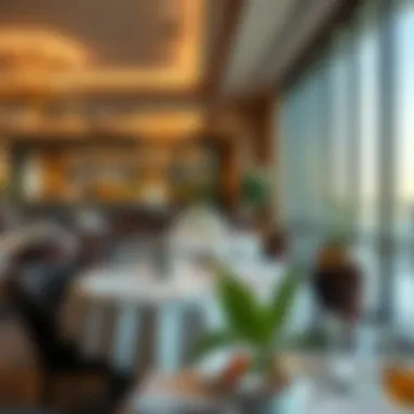 Dining area with gourmet cuisine and elegant setting