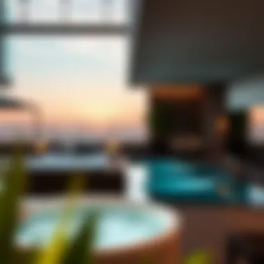 Luxurious amenities at Cavalli Residences including a private pool and spa