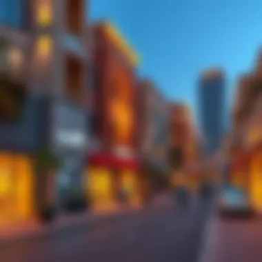 Vibrant neighborhood surrounding Cavalli Residences with upscale shops and dining