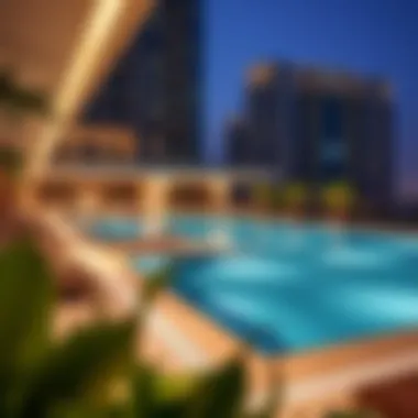 Exclusive amenities at Champions Tower One including pool and fitness center