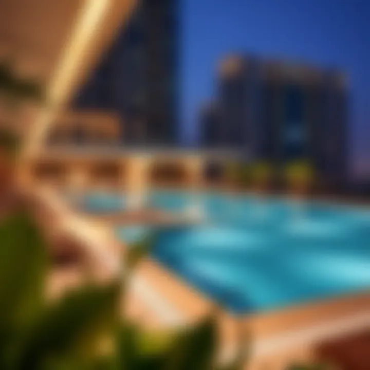 Exclusive amenities at Champions Tower One including pool and fitness center