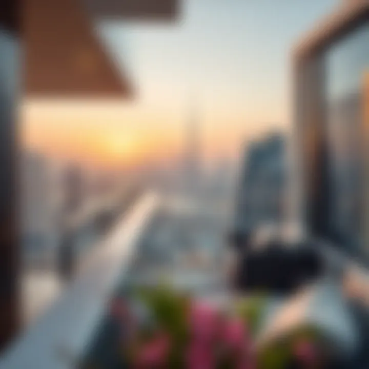 Breathtaking view from Champions Tower One balcony overlooking Dubai skyline