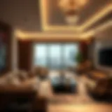 Luxurious hotel apartment interior showcasing modern design and comfort