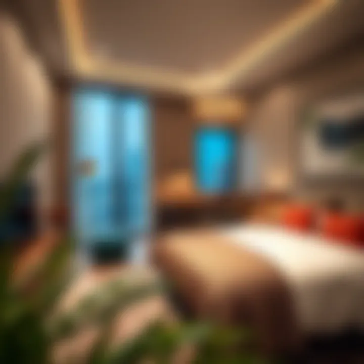 Stylish interior of a luxury studio apartment in Dubai