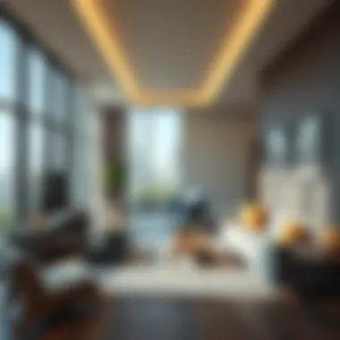 Modern studio apartment layout showcasing open space design