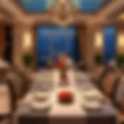 Elegant dining setup at Cote d'Azur Dubai