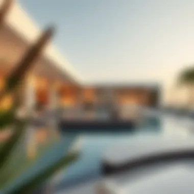 Amenities including a lavish pool and wellness center for residents