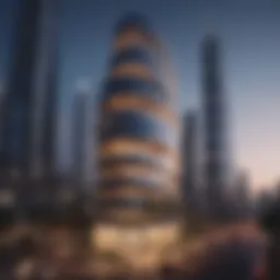 Stunning view of Crescent Tower's facade showcasing modern design