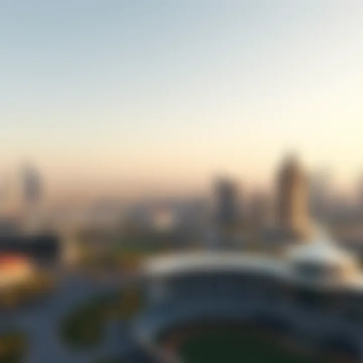 Panoramic View of Dubai Sports City Panoramic view of Dubai Sports City from the Cricket Tower