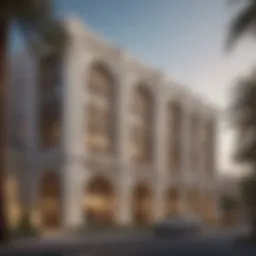 Stunning facade of the Dar Al Aman Building showcasing modern architecture