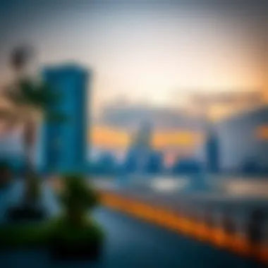 Serene sunset over Deira Beach showcasing the skyline of Dubai