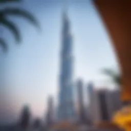 Aerial view of Dubai Arch Tower showcasing its unique architectural design