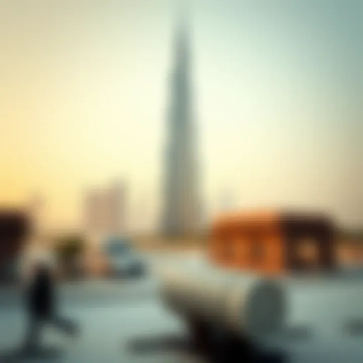 Architectural blueprint of Dubai Pearl Tower