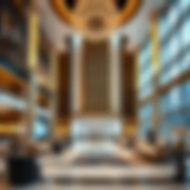 Luxurious lobby design of Dubai Pearl Tower